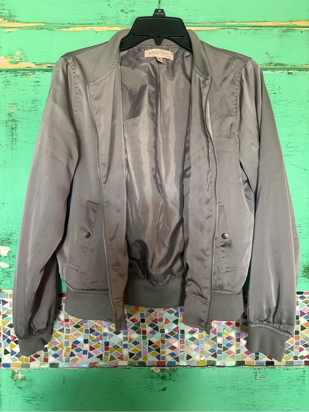 Philosophy Steel Gray Bomber Jacket